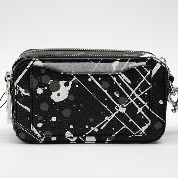 Marc Jacobs Paint Splatter Black multicolor Snapshot Bag Shoulder - Picture 3 of 9